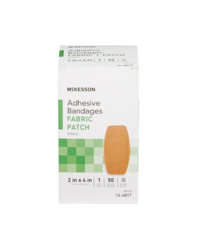 Adhesive Strip McKesson 2 X 4 Inch Fabric Rectangle Tan Sterile